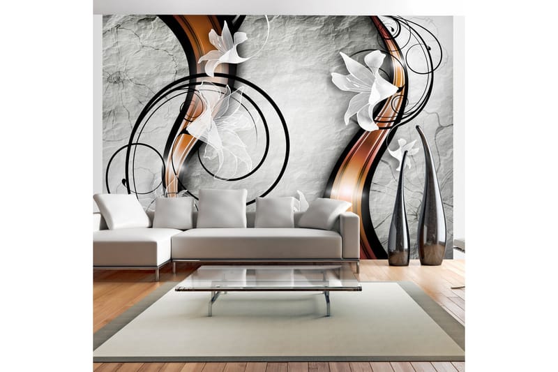 Fototapet Lily On A Stone 150x105, Artgeist sp. z o. o.