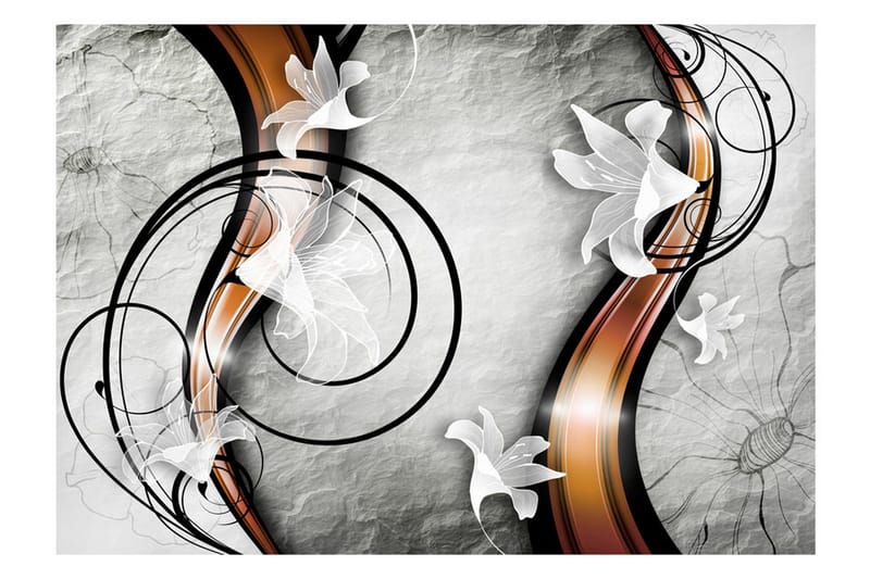 Fototapet Lily On A Stone 200x140 - Artgeist sp. z o. o. - Inredning - Väggdekor - Tapet & tapettillbehör - Fototapet