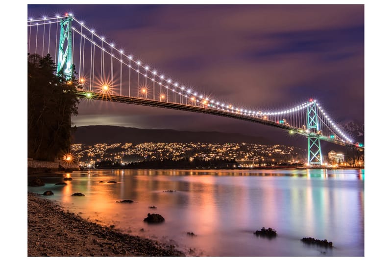 Fototapet Lions Gate Bridge Vancouver Canada 200x154 - Artgeist sp. z o. o. - Inredning - Väggdekor - Tapet & tapettillbehör - Fototapet