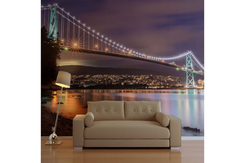 Fototapet Lions Gate Bridge Vancouver Canada 350x270 - Artgeist sp. z o. o. - Inredning - Väggdekor - Tapet & tapettillbehör - Fototapet