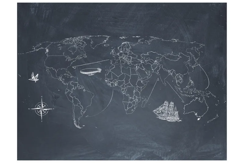 Fototapet Liten Resa Stor Resor 250x193 - Artgeist sp. z o. o. - Inredning - Väggdekor - Tapet & tapettillbehör - Fototapet