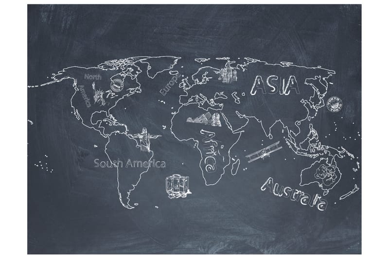 Fototapet Liten Resa Stor Resor Engelska 250x193 - Artgeist sp. z o. o. - Inredning - Väggdekor - Tapet & tapettillbehör - Fototapet