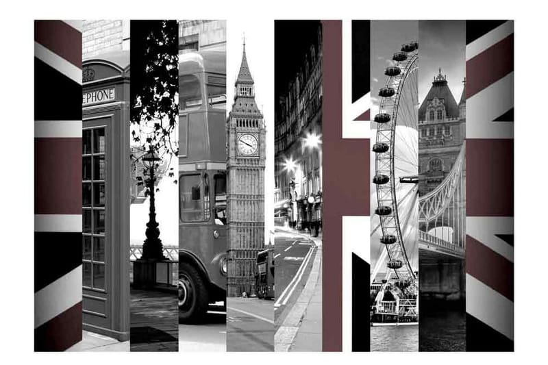 Fototapet London Symbols 100x70 - Artgeist sp. z o. o. - Inredning - Väggdekor - Tapet & tapettillbehör - Fototapet