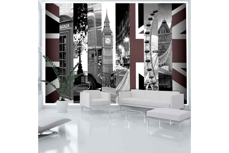 Fototapet London Symbols 250x175 - Artgeist sp. z o. o. - Inredning - Väggdekor - Tapet & tapettillbehör - Fototapet
