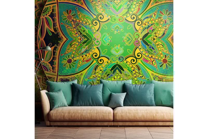 Fototapet Mandala Emerald Fantasy 350x245 - Artgeist sp. z o. o. - Inredning - Väggdekor - Tapet & tapettillbehör - Fototapet