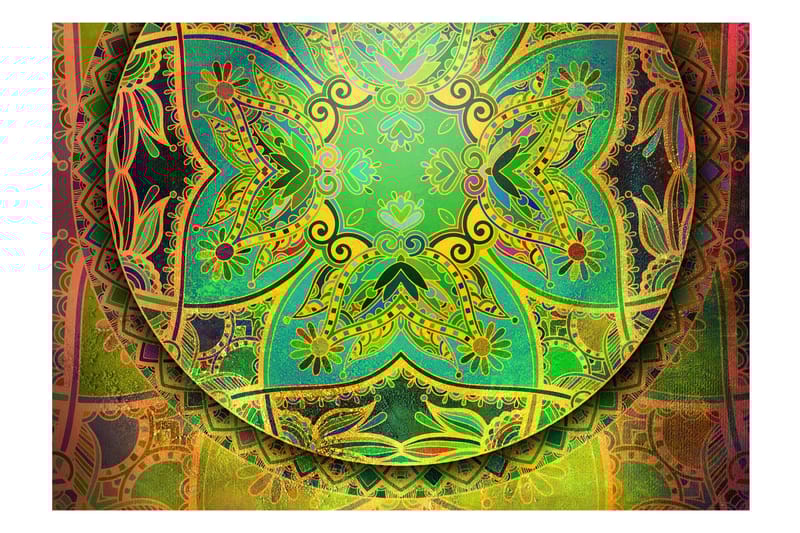 Fototapet Mandala Emerald Fantasy 350x245 - Artgeist sp. z o. o. - Inredning - Väggdekor - Tapet & tapettillbehör - Fototapet