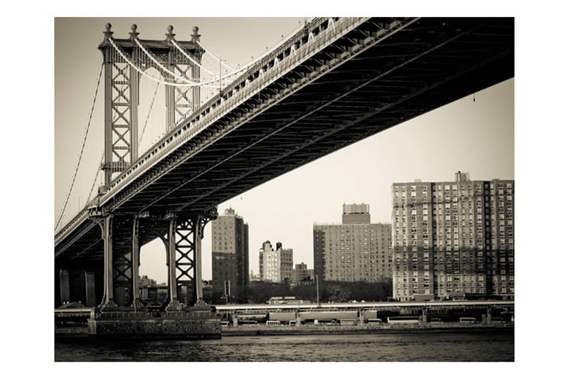 Fototapet Manhattan Bridge New York 200x154 - Artgeist sp. z o. o. - Inredning - Väggdekor - Tapet & tapettillbehör - Fototapet
