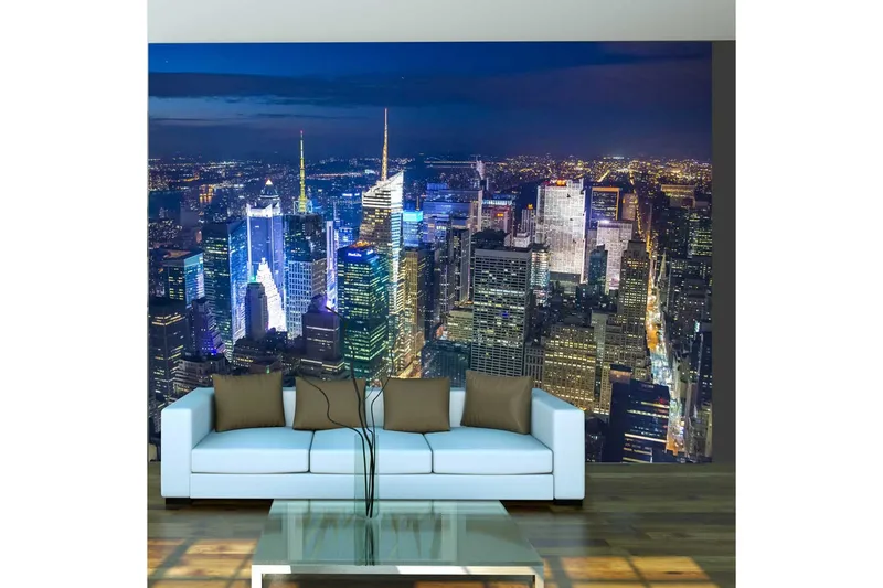 Fototapet Manhattan Night 350x270 - Artgeist sp. z o. o. - Inredning - Väggdekor - Tapet & tapettillbehör - Fototapet