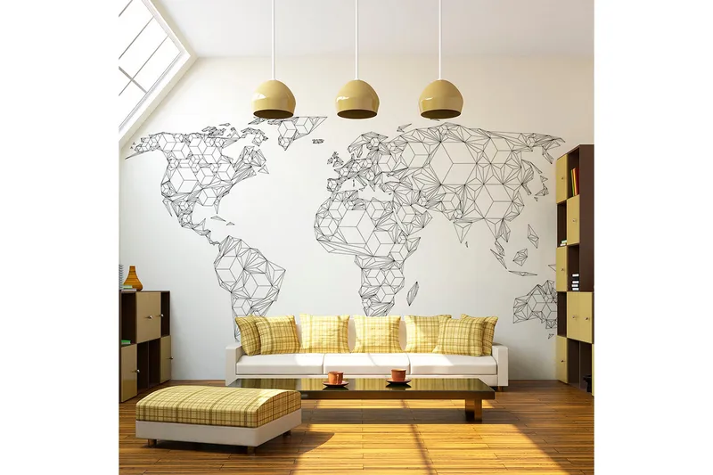 Fototapet Map Of The World White Solids 200x154, Artgeist sp. z o. o.