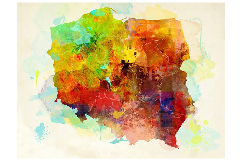 Fototapet Map Poland 300x231 - Artgeist sp. z o. o. - Inredning - Väggdekor - Tapet & tapettillbehör - Fototapet
