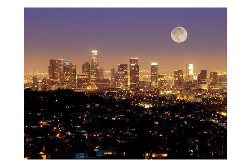 Fototapet Moon Over City Of Angels 350x270 - Artgeist sp. z o. o. - Inredning - Väggdekor - Tapet & tapettillbehör - Fototapet