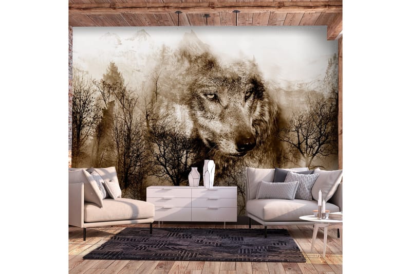 Fototapet Mountain Predator Brown 100x70 - Artgeist sp. z o. o. - Inredning - Väggdekor - Tapet & tapettillbehör - Fototapet