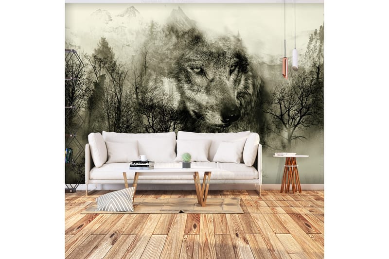 Fototapet Mountain Predator Beige 250x175 - Artgeist sp. z o. o. - Inredning - Väggdekor - Tapet & tapettillbehör - Fototapet