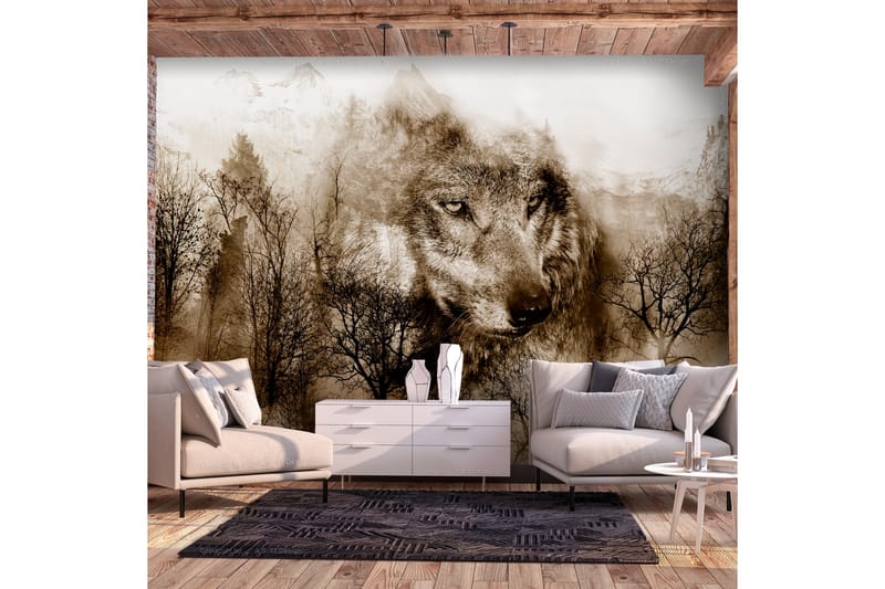 Fototapet Mountain Predator Brown 300x210 - Artgeist sp. z o. o. - Inredning - Väggdekor - Tapet & tapettillbehör - Fototapet