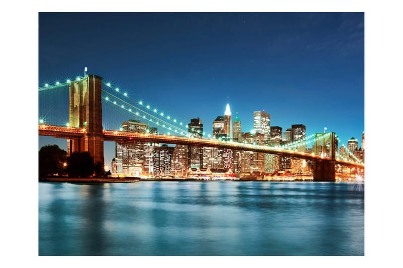 Fototapet Mousserande Brooklyn Bridge 250x193 - Artgeist sp. z o. o. - Inredning - Väggdekor - Tapet & tapettillbehör - Fototapet