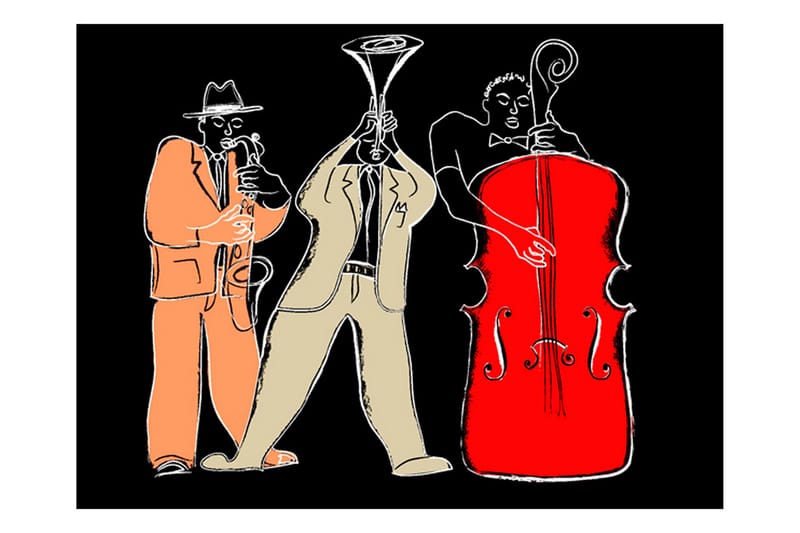 Fototapet Musical Instruments Jazz 400x309 - Artgeist sp. z o. o. - Inredning - Väggdekor - Tapet & tapettillbehör - Fototapet