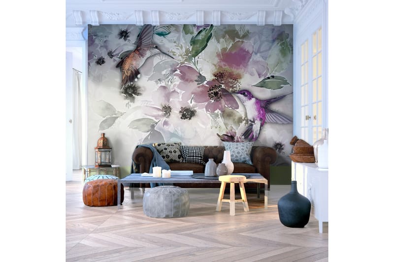 Fototapet Nature In Watercolor 400x280 - Artgeist sp. z o. o. - Inredning - Väggdekor - Tapet & tapettillbehör - Fototapet