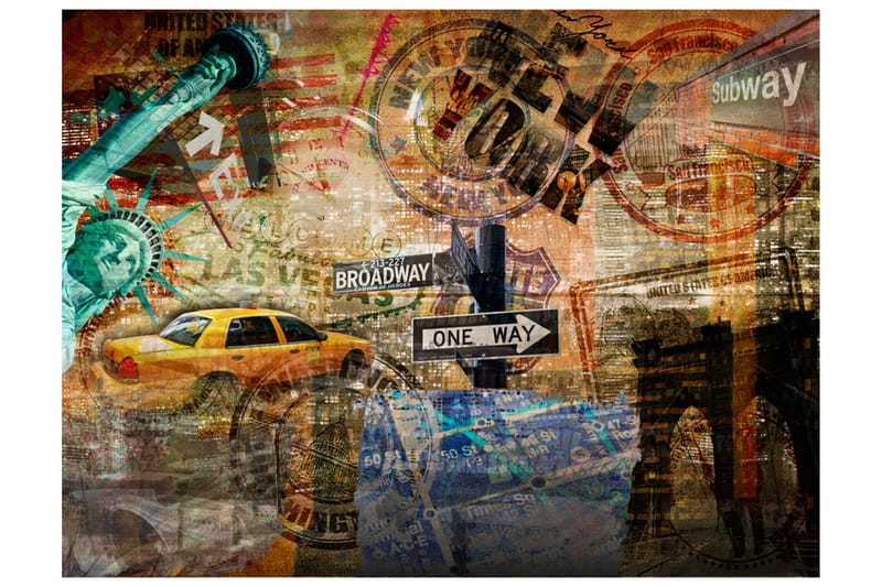 Fototapet New York Brooklyn Bridge 200x154 - Artgeist sp. z o. o. - Inredning - Väggdekor - Tapet & tapettillbehör - Fototapet