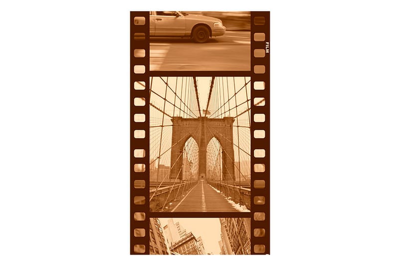 Fototapet New York Collage Sepia 50x1000 - Artgeist sp. z o. o. - Inredning - Väggdekor - Tapet & tapettillbehör - Fototapet