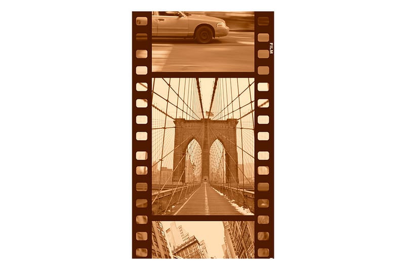 Fototapet New York Collage Sepia 50x1000 - Artgeist sp. z o. o. - Fototapet