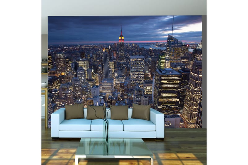 Fototapet New York Natt 350x270 - Artgeist sp. z o. o. - Inredning - Väggdekor - Tapet & tapettillbehör - Fototapet