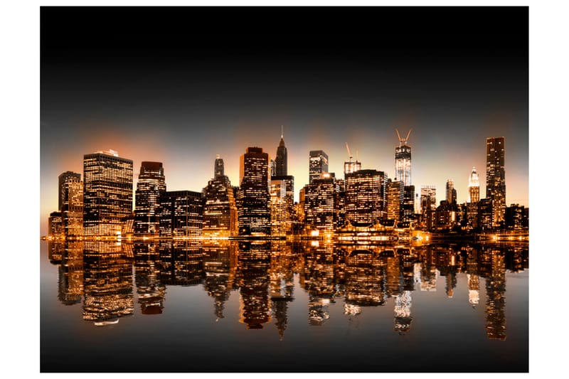 Fototapet New York Och Guld 400x309 - Artgeist sp. z o. o. - Inredning - Väggdekor - Tapet & tapettillbehör - Fototapet