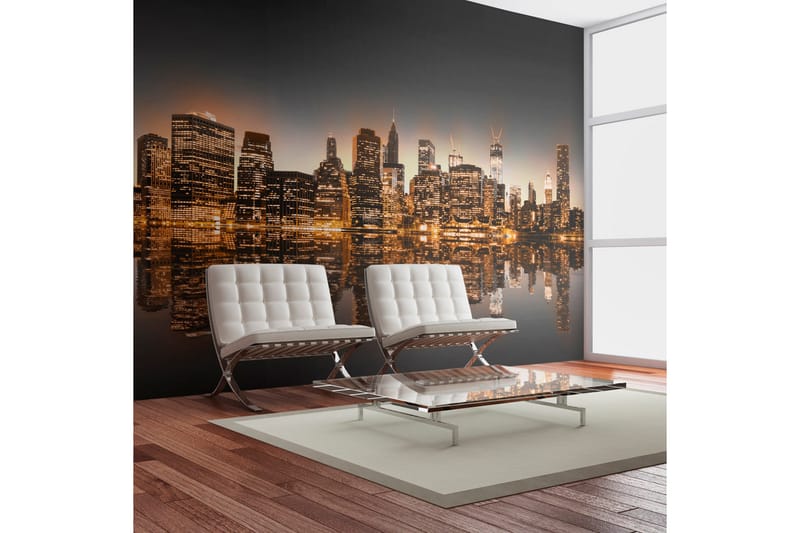 Fototapet New York Och Guld 450x270 - Artgeist sp. z o. o. - Inredning - Väggdekor - Tapet & tapettillbehör - Fototapet
