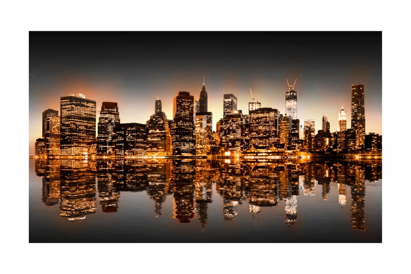 Fototapet New York Och Guld 450x270 - Artgeist sp. z o. o. - Inredning - Väggdekor - Tapet & tapettillbehör - Fototapet