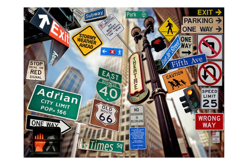 Fototapet New York Signposts 200x154, Artgeist sp. z o. o.