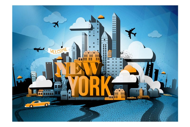 Fototapet New York Welcome 250x175 - Artgeist sp. z o. o. - Inredning - Väggdekor - Tapet & tapettillbehör - Fototapet