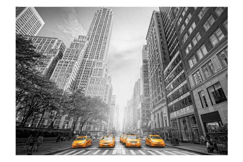 Fototapet New York Yellow Taxis 100x70 - Artgeist sp. z o. o. - Inredning - Väggdekor - Tapet & tapettillbehör - Fototapet