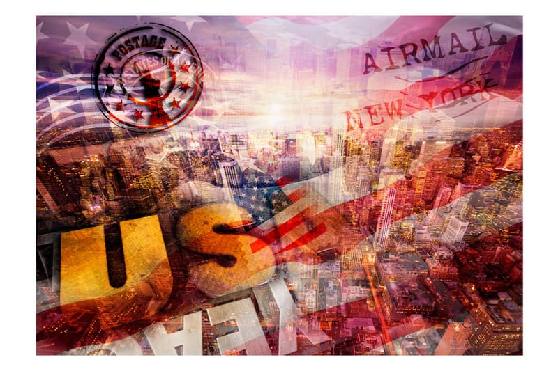 Fototapet New York Patriotic Theme 200x140 - Artgeist sp. z o. o. - Inredning - Väggdekor - Tapet & tapettillbehör - Fototapet