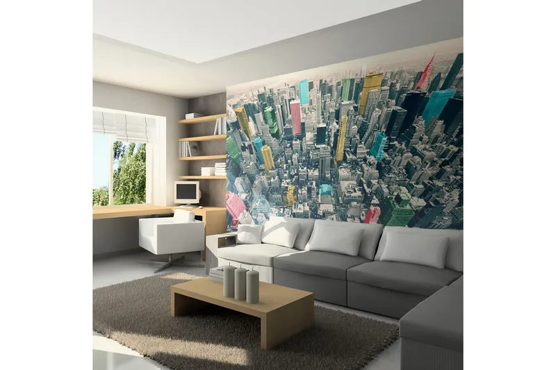 Fototapet New Yorks Färgstarka Reflektioner 300x231 - Artgeist sp. z o. o. - Inredning - Väggdekor - Tapet & tapettillbehör - Fototapet