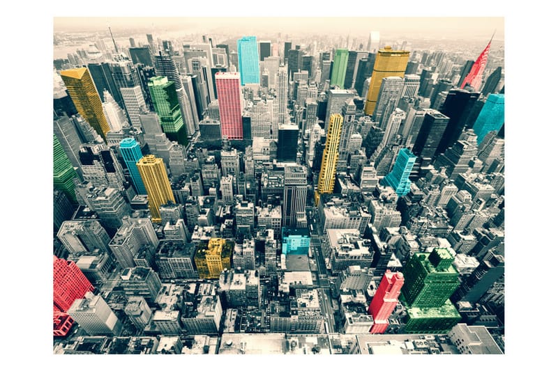 Fototapet New Yorks Färgstarka Reflektioner 300x231 - Artgeist sp. z o. o. - Inredning - Väggdekor - Tapet & tapettillbehör - Fototapet