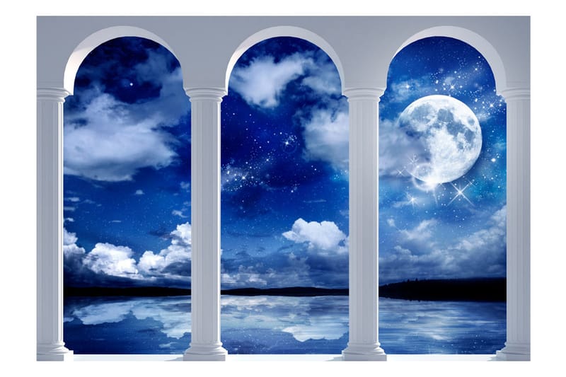 Fototapet Night In Greece 200x140 - Artgeist sp. z o. o. - Inredning - Väggdekor - Tapet & tapettillbehör - Fototapet