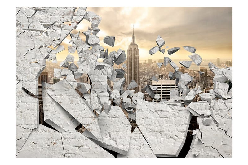 Fototapet NY City Behind The Wall 150x105 - Artgeist sp. z o. o. - Inredning - Väggdekor - Tapet & tapettillbehör - Fototapet