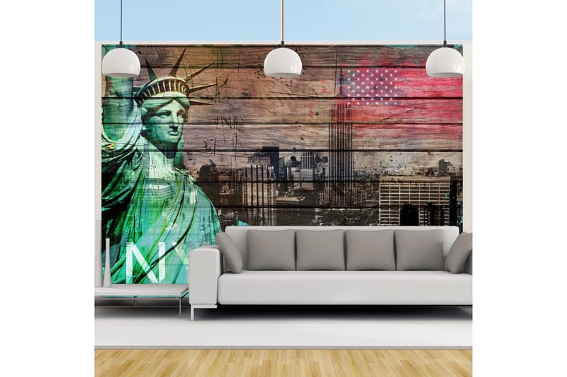 Fototapet NYC Symbols 300x210 - Artgeist sp. z o. o. - Inredning - Väggdekor - Tapet & tapettillbehör - Fototapet