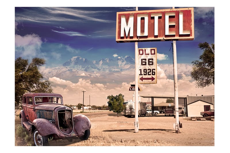 Fototapet Old Motel 350x245 - Artgeist sp. z o. o. - Inredning - Väggdekor - Tapet & tapettillbehör - Fototapet
