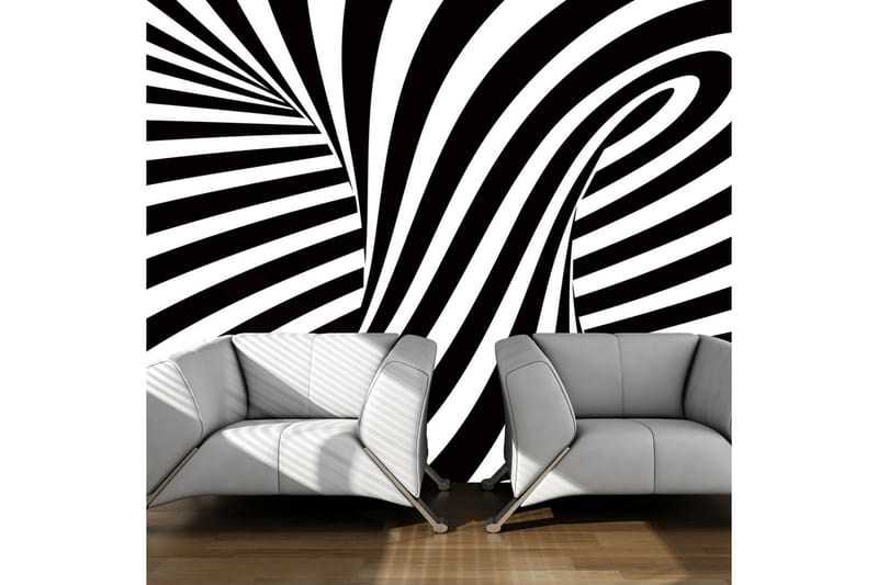 Fototapet Optisk Konst Svart Och Vitt 350x270 - Artgeist sp. z o. o. - Inredning - Väggdekor - Tapet & tapettillbehör - Fototapet