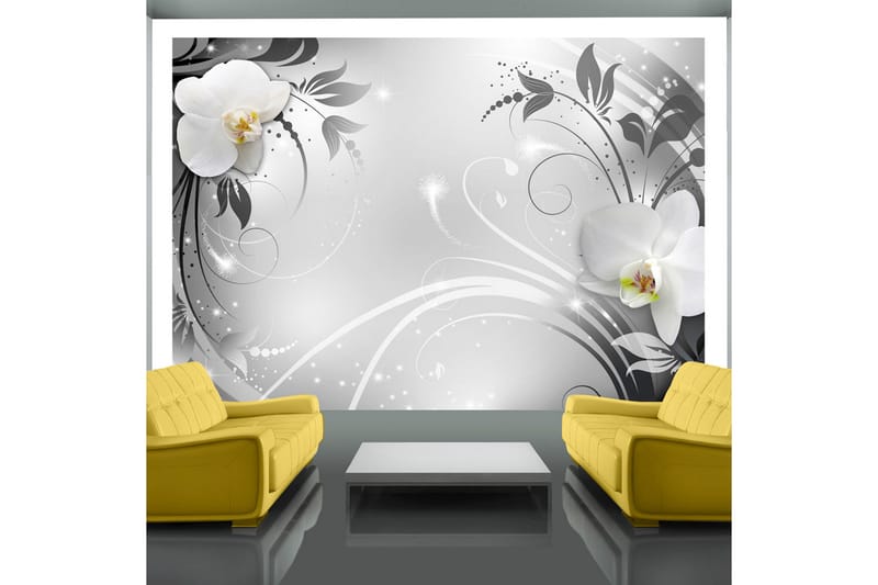 Fototapet Orchids On Silver 150x105 - Artgeist sp. z o. o. - Inredning - Väggdekor - Tapet & tapettillbehör - Fototapet