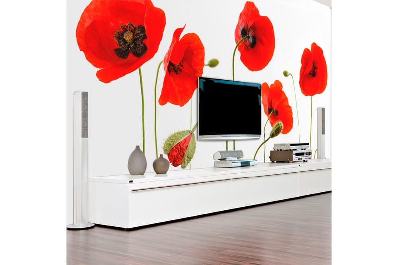 Fototapet Röda Vallmor Sommartid Reminiscens 400x309, Artgeist sp. z o. o.