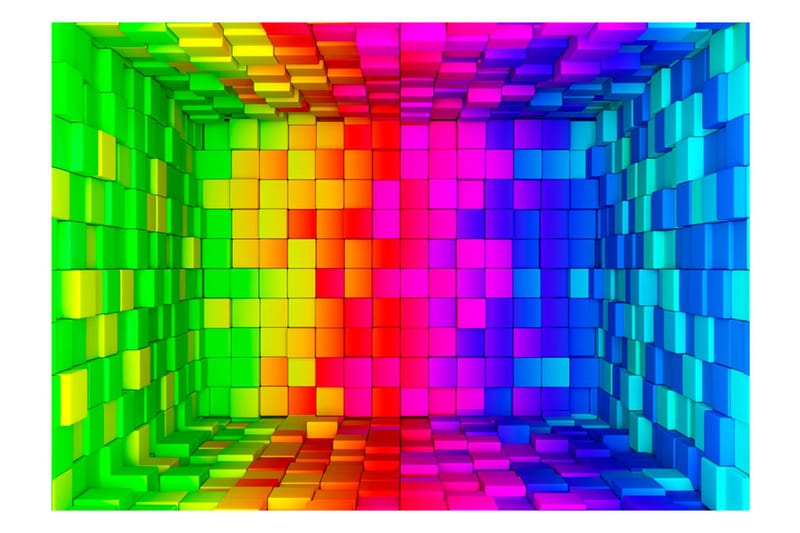 Fototapet Rainbow Cube 150x105 - Artgeist sp. z o. o. - Inredning - Väggdekor - Tapet & tapettillbehör - Fototapet