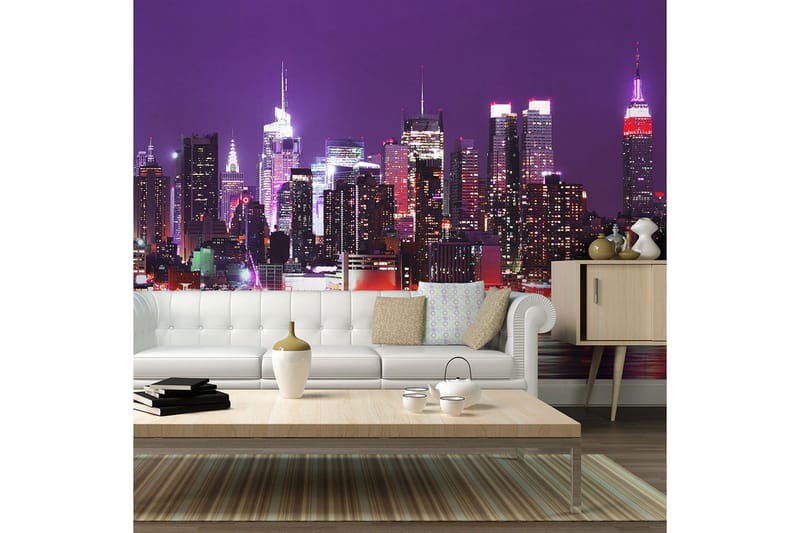 Fototapet Rainbow Stadens Ljus New York 450x270 - Artgeist sp. z o. o. - Inredning - Väggdekor - Tapet & tapettillbehör - Fototapet