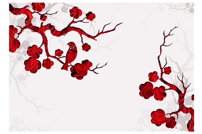 Fototapet Red Bush 350x245 - Artgeist sp. z o. o. - Inredning - Väggdekor - Tapet & tapettillbehör - Fototapet