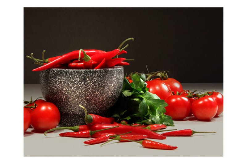 Fototapet Red Dychotomy 250x193 - Artgeist sp. z o. o. - Inredning - Väggdekor - Tapet & tapettillbehör - Fototapet