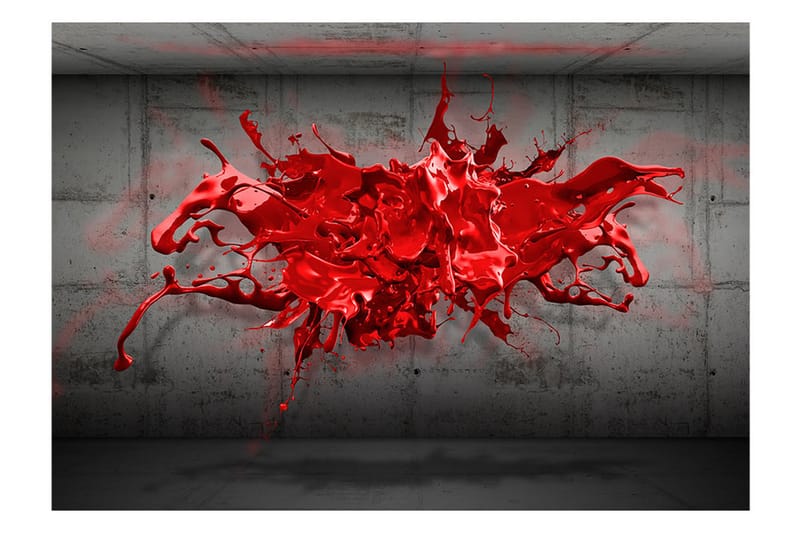 Fototapet Red Ink Blot 300x210 - Artgeist sp. z o. o. - Inredning - Väggdekor - Tapet & tapettillbehör - Fototapet