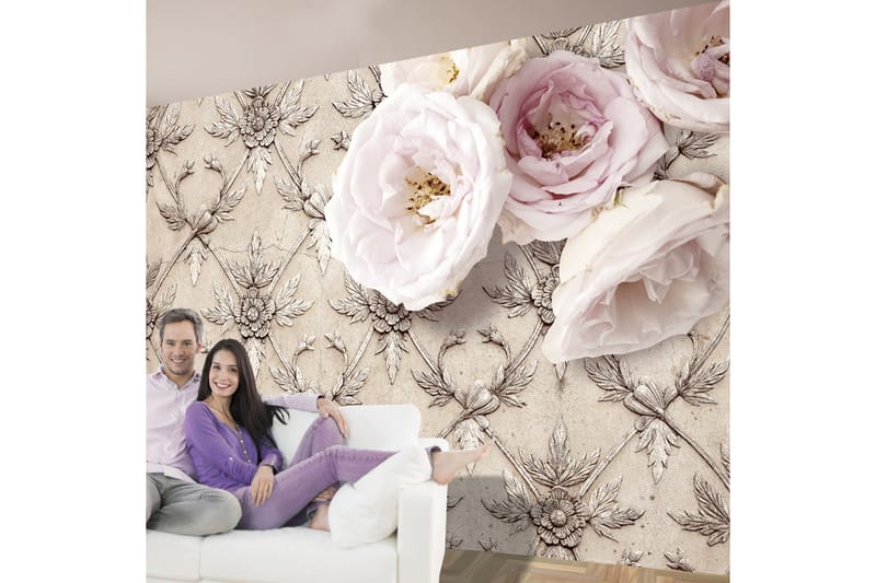 Fototapet Romantic Beige 250x175 - Artgeist sp. z o. o. - Inredning - Väggdekor - Tapet & tapettillbehör - Fototapet