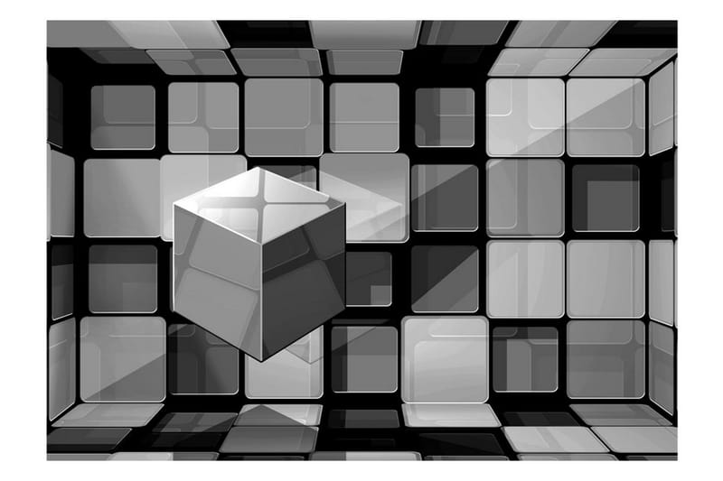 Fototapet Rubik's Cube In Gray 300x210 - Artgeist sp. z o. o. - Inredning - Väggdekor - Tapet & tapettillbehör - Fototapet