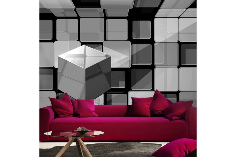 Fototapet Rubik's Cube In Gray 350x245 - Artgeist sp. z o. o. - Inredning - Väggdekor - Tapet & tapettillbehör - Fototapet