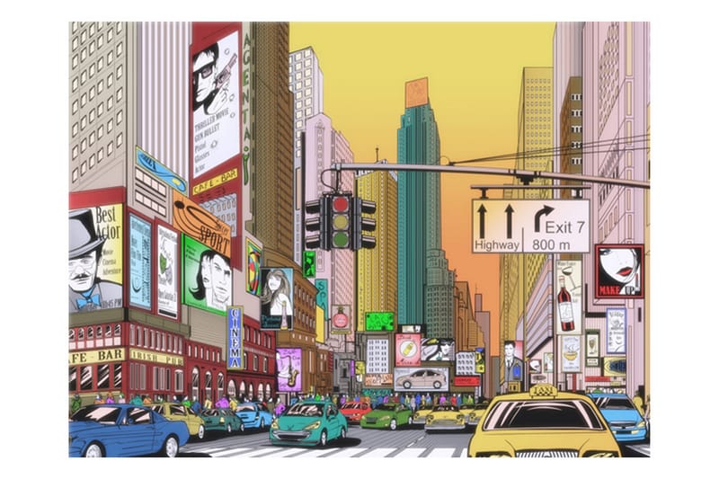 Fototapet Rush Hour NY 300x231 - Artgeist sp. z o. o. - Inredning - Väggdekor - Tapet & tapettillbehör - Fototapet